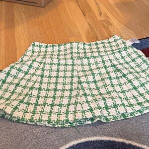TCEC Green and White Checkered Skater Skirt